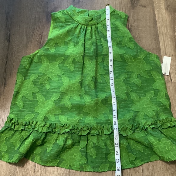 Maeve by AnthropologieSavannah Swing Green Floral Sleeveless Blouse Size 14 - Picture 4 of 7